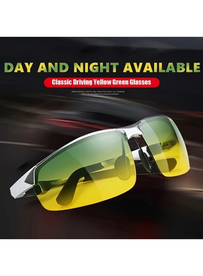 Yellow Green Day Night Vision Glasses Durable PC Frame Unisex for Men Women - Image 4