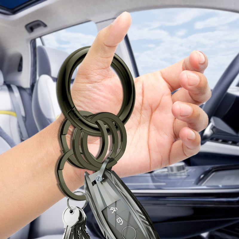 Idakekiy حلقات مفاتيح إيداككي 10 قطع 1.18 بوصة حلقات مفاتيح مقسمة بالجملة قوية ومتينة مع مشبك حلقة لتعلق مفاتيح المنزل والسيارة والمكتب - Image 5