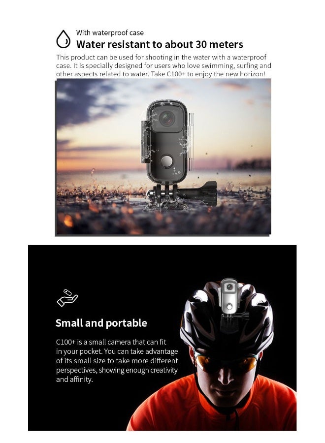 CIOOU SJCAM C100+ 4K/30FPS Action Camera – 30M Waterproof, WiFi, 12 megapixels, 2.5H Recording Perfect for TikTok, Vlogging & Sports - Image 4