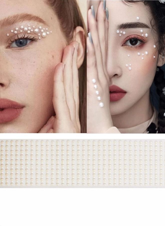 600 Pieces Self adhesive pearl face and body tattoo stickers for face body and nail decoration - Image 1