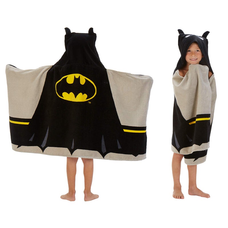 فرانكو Batman Kids Bath/Pool/Beach Super Soft Cotton Terry Hooded Towel Wrap, 24 x 50 - Image 1