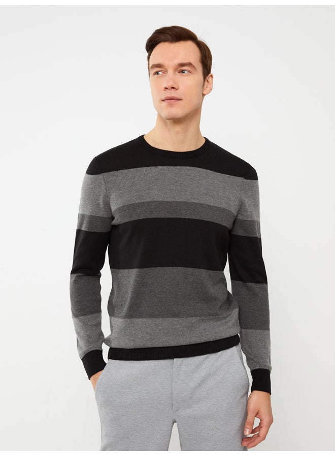 LC WAIKIKI Crew Neck Long Sleeve Men's Tricot Sweater with Color Block - Image 2