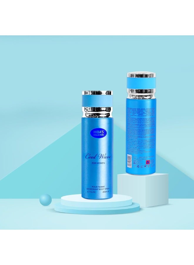 هيبا'ز كوليكشن كول ويف للنساء بور فيم مزيل العرق بخاخ للجسم - 6.7 أونصة سائلة. أوز. (200 مل) | مزيج منعش من الماء والحمضيات | نضارة تدوم طويلاً وحماية فائقة من الروائح - Image 3
