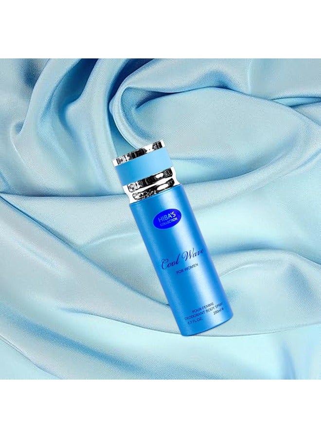 هيبا'ز كوليكشن كول ويف للنساء بور فيم مزيل العرق بخاخ للجسم - 6.7 أونصة سائلة. أوز. (200 مل) | مزيج منعش من الماء والحمضيات | نضارة تدوم طويلاً وحماية فائقة من الروائح - Image 4