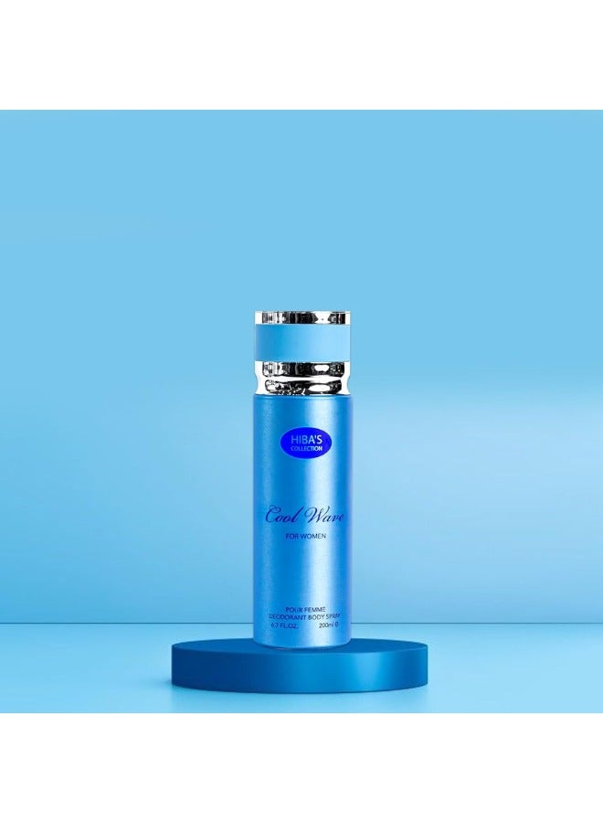 هيبا'ز كوليكشن كول ويف للنساء بور فيم مزيل العرق بخاخ للجسم - 6.7 أونصة سائلة. أوز. (200 مل) | مزيج منعش من الماء والحمضيات | نضارة تدوم طويلاً وحماية فائقة من الروائح - Image 5