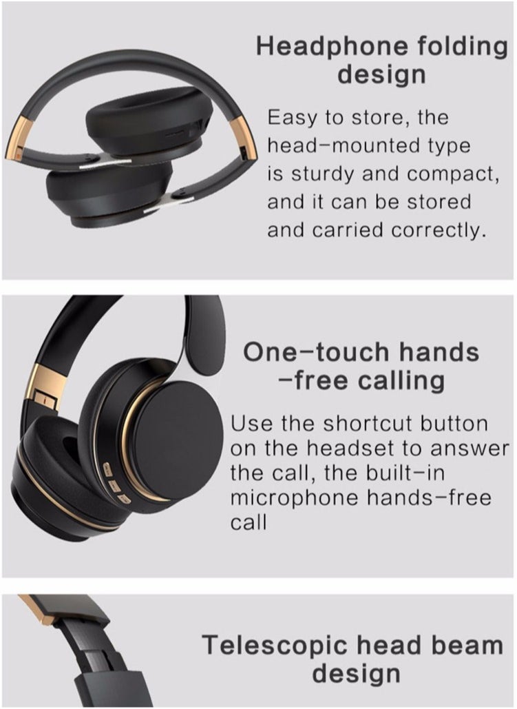 Joshberg FG-07S Music Sports Wireless Headphones Surround Audio with Wireless On-Ear Headphones  - Image 5