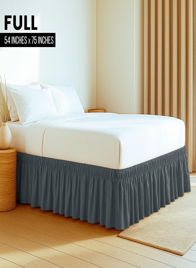 Utopia Bedding Full Elastic Bed Ruffle - Easy Wrap Around Ruffle - Microfiber Bed Skirt with Adjustable Elastic Belt 16 Inch Tailored Drop - Hotel Quality Bedskirt, Fade Resistant (Full, Grey) - Image 2