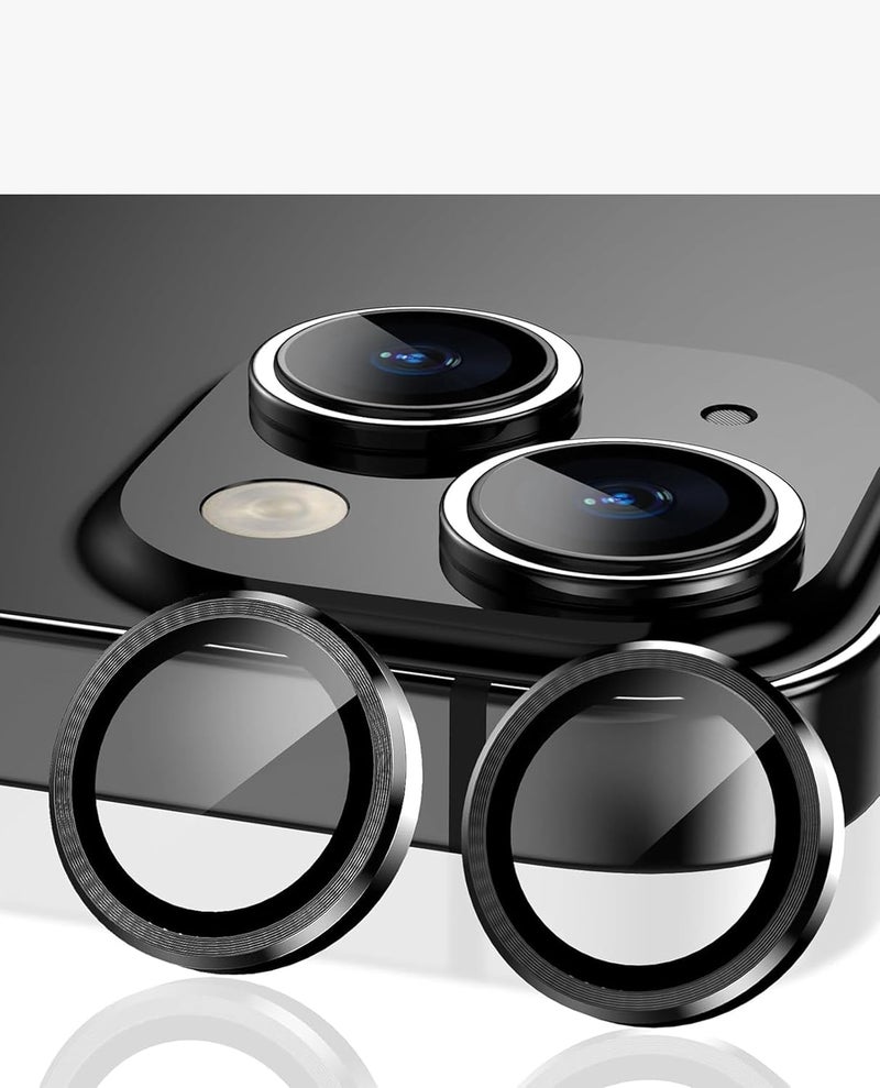 Daily Objects CERO Aluminium Camera Lens Protector for iphone 15|Tough HD Glass Protectors|Dust Proof|Water Resistant|Ultra Clear HD Image Quality|9H Hardness|3D ring|Shock Proof Alloy - Black - Image 1
