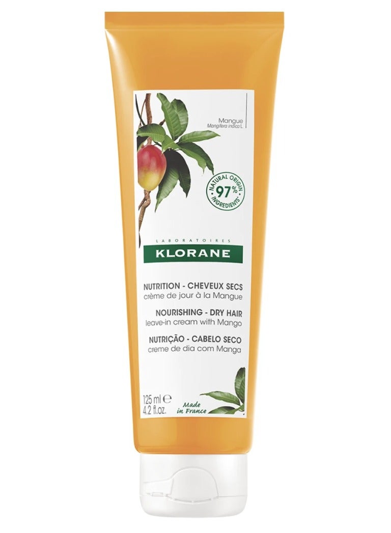 Klorane Mango Butter Dry and Damaged Hair Day Cream without Rinsing 125ml - Image 1