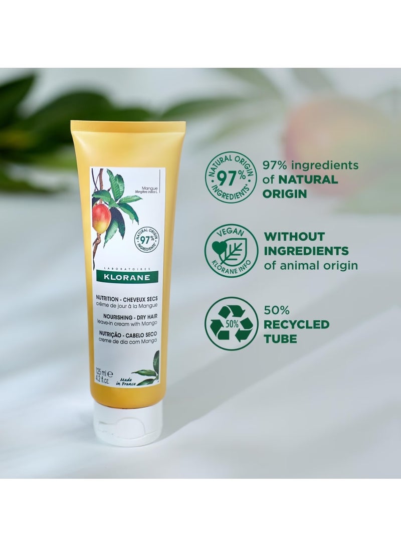 Klorane Mango Butter Dry and Damaged Hair Day Cream without Rinsing 125ml - Image 4