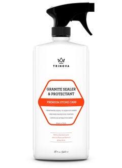 Granite Sealer & Protector – Best Stone Polish, Protectant & Care Product – Easy Maintenance for Clean Countertop Surface, Marble, Tile – No Streaks, Stains, Haze, or Spots - 18 fl oz