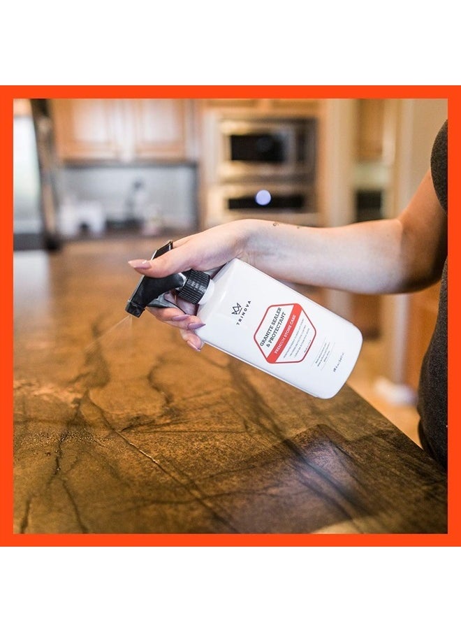 TriNova - Granite Sealer & Protector – Best Stone Polish, Protectant & Care Product – Easy Maintenance for Clean Countertop Surface, Marble, Tile – No Streaks, Stains, Haze, or Spots - 18 fl oz - Image 1