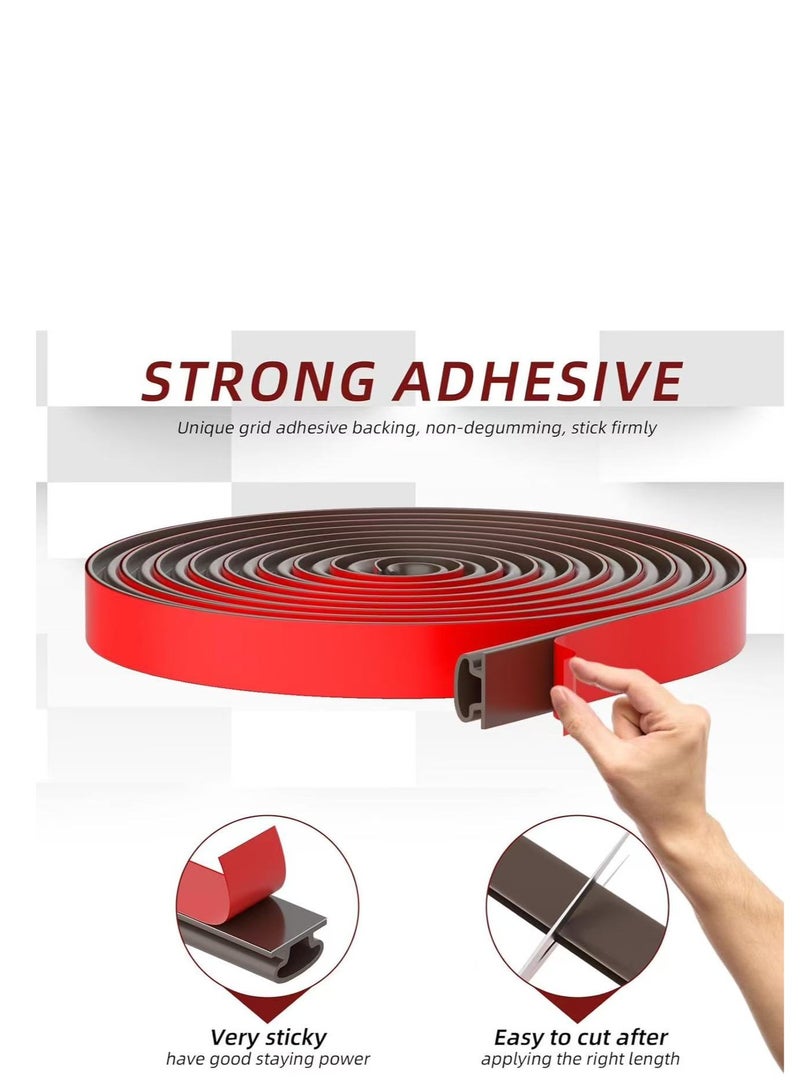 يوكا شريط عزل الأبواب ذو شكل D لاصق بذاته من الفوم لإحكام إغلاق إطار الباب والنافذة (طول 19.7 قدم، باللون البني) - Image 2