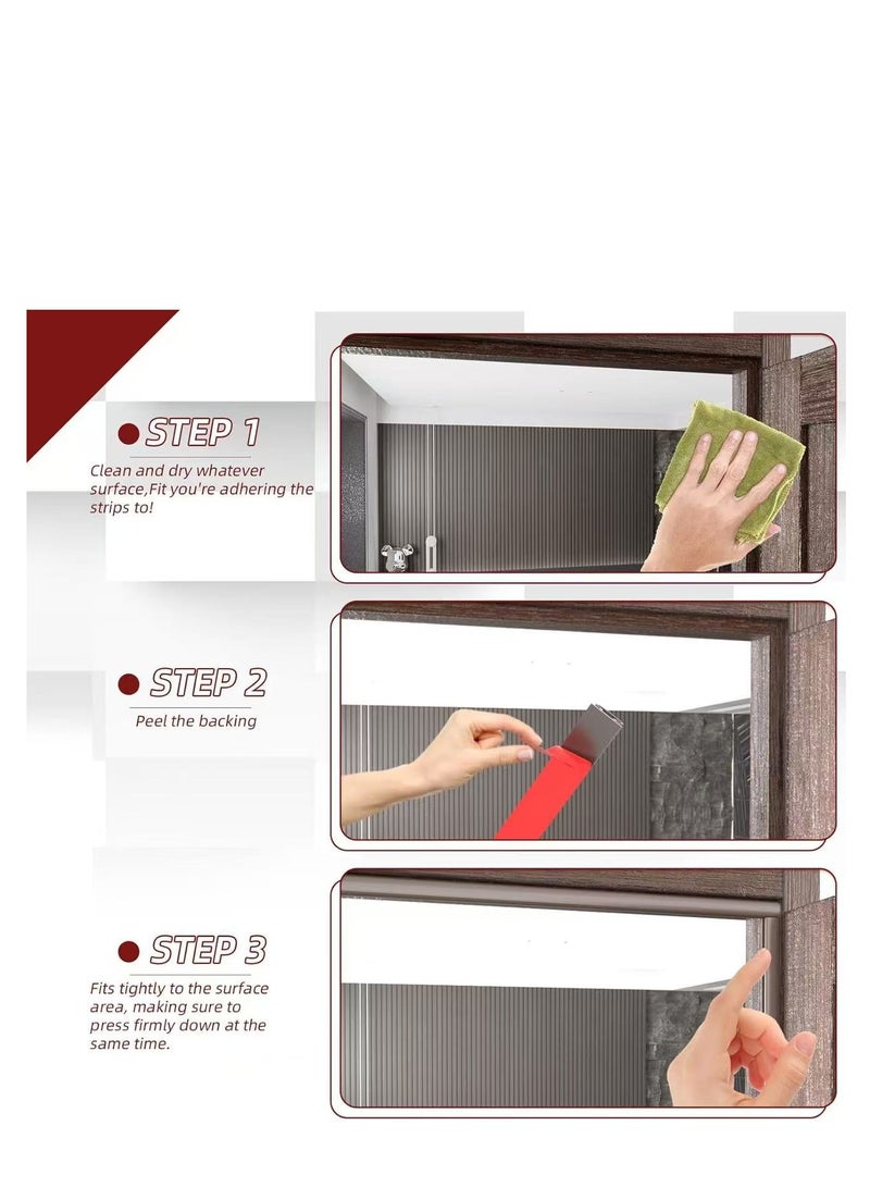 يوكا شريط عزل الأبواب ذو شكل D لاصق بذاته من الفوم لإحكام إغلاق إطار الباب والنافذة (طول 19.7 قدم، باللون البني) - Image 5