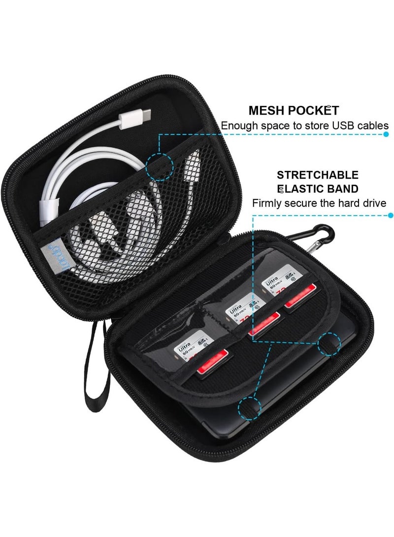 Lacdo Hard Drive Case for Western Digital WD My Passport Elements, Seagate Backup Plus Slim Canvio Basics Portable External Hard Drive 1TB 2TB 3TB 4TB 5TB USB 3.0 HDD Water Repellent Travel Bag,Black - Image 4