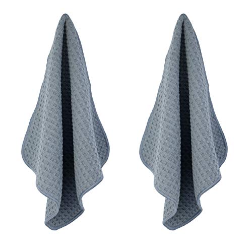 POLYTE Ultra Premium Microfiber Kitchen Dish Cloth Waffle Weave, 8 Pack (12x12 in, Gray) - Image 2