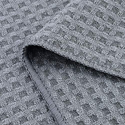POLYTE Ultra Premium Microfiber Kitchen Dish Cloth Waffle Weave, 8 Pack (12x12 in, Gray) - Image 3