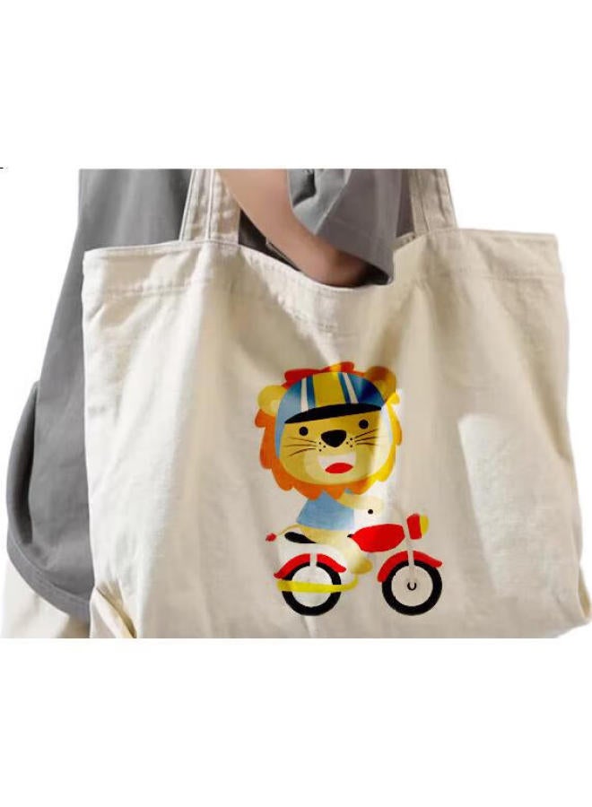 Dipple Dipu'Er White Canvas Bag, Blank Canvas Bag, Children'S Diy Handmade Painting Bag, Creative Handbag With Drawing Space - Image 2