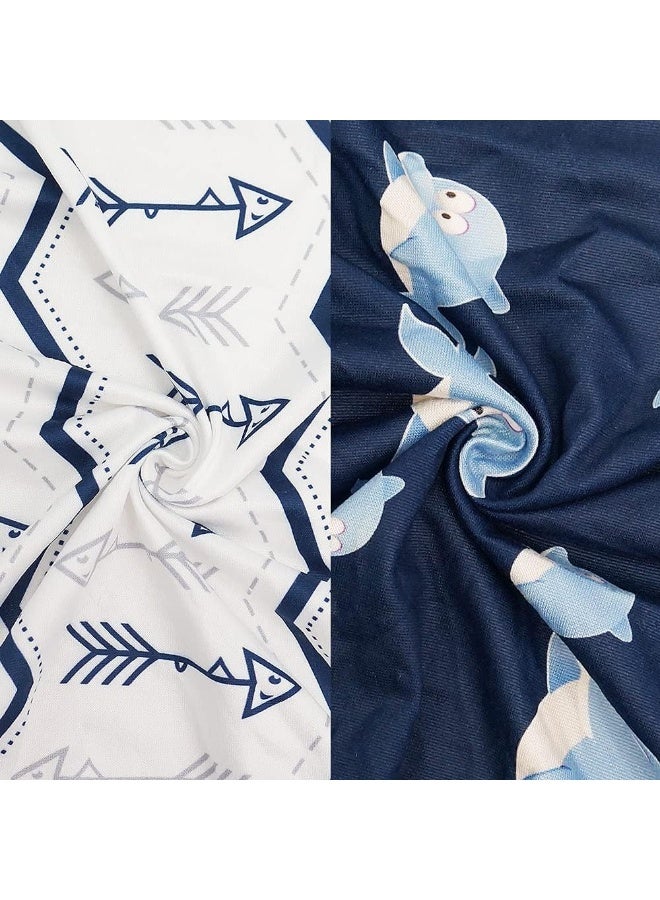 BlueSnail Print Changing pad Cover Set 2PK, Breathable and Comfortable Changing Pad Cover for Boys and Girls (Navy+ Navy) - Image 4