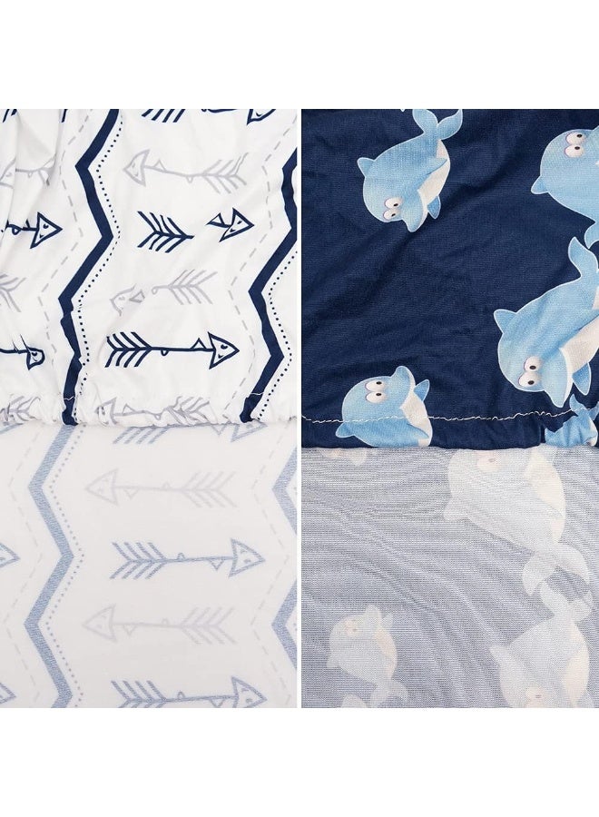 BlueSnail Print Changing pad Cover Set 2PK, Breathable and Comfortable Changing Pad Cover for Boys and Girls (Navy+ Navy) - Image 5