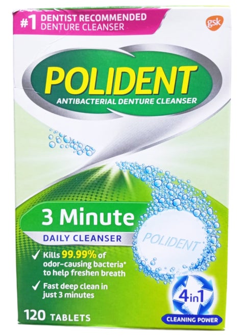 3 Minute Daily Denture Cleanser - 120 Tablets