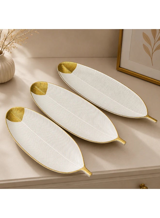 3-piece tree leaf serving set - Image 1