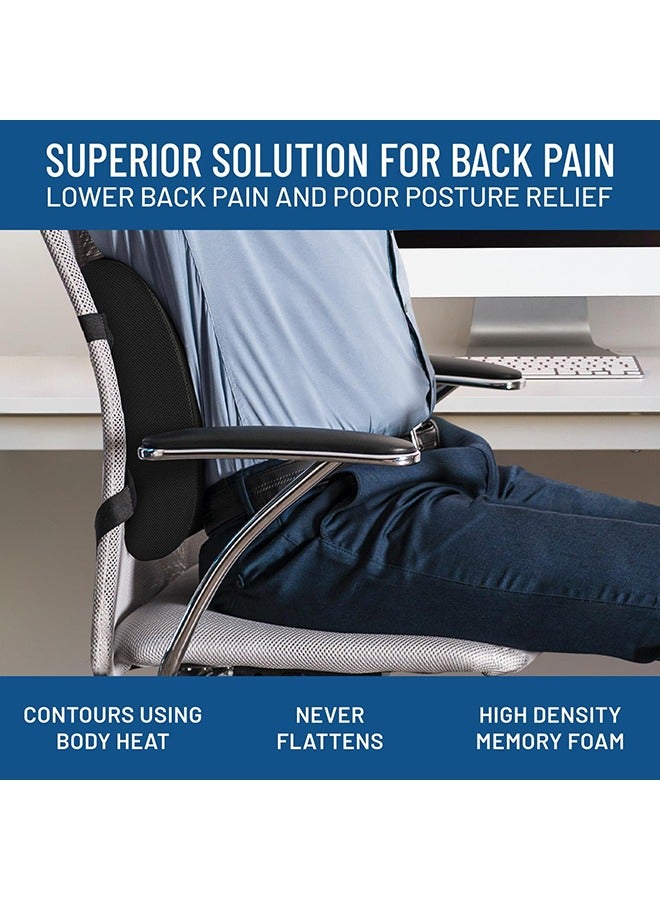 Arabest Memory Foam Lumbar Support Pillow - Back Pain Relief & Posture Correction, Back Cushion for Office Chair, Car Seat & Gaming Desk Chair, Home & Office Essentials - Image 3