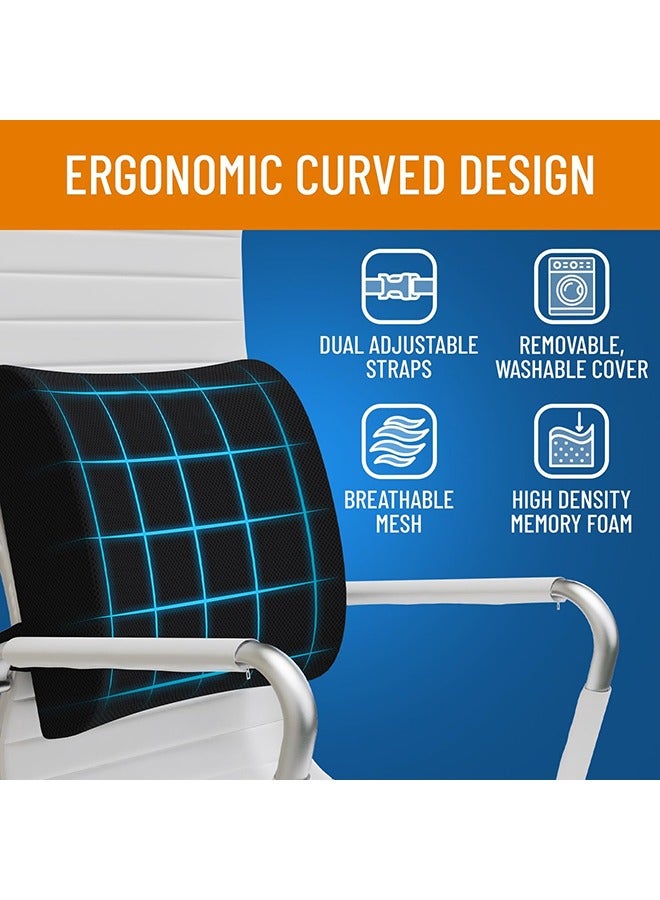 Arabest Memory Foam Lumbar Support Pillow - Back Pain Relief & Posture Correction, Back Cushion for Office Chair, Car Seat & Gaming Desk Chair, Home & Office Essentials - Image 5