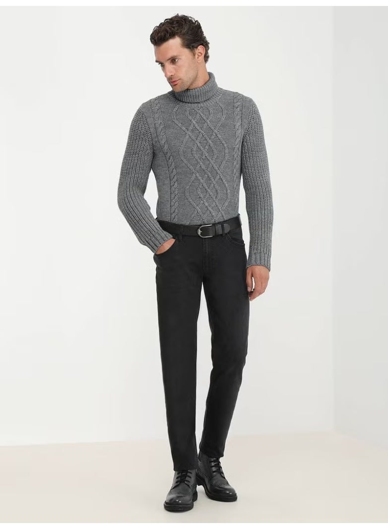 Kip Gray Full Turtleneck Patterned Wool Blend Knitwear - Image 2