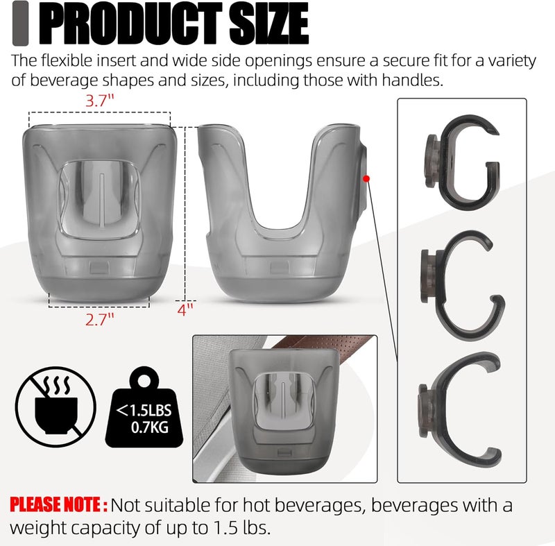 LuQiBabe Baby Stroller Cup Holder Compatibile with UppaBaby Vista Cruz Minu Strollers Cup Holder Attachment for Vista V2 Cruz V2 MinuV2 Strollers Cups Holders Accessories - Image 2