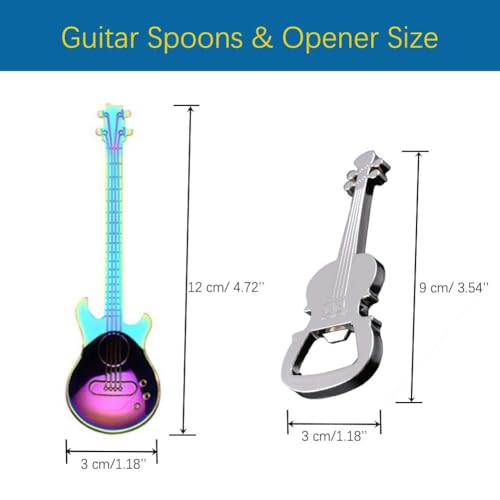 ESRISE Guitar Spoons Coffee Teaspoon, ESRISE Musical Tea Spoons for Men, Stainless Steel Cute Teaspoon for Christmas Birthday (Multicolor) - Image 3