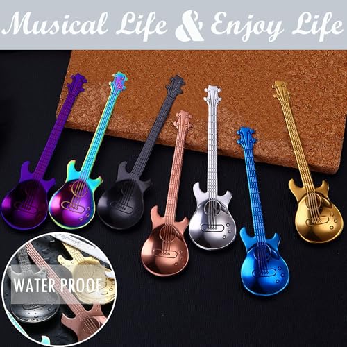 ESRISE Guitar Spoons Coffee Teaspoon, ESRISE Musical Tea Spoons for Men, Stainless Steel Cute Teaspoon for Christmas Birthday (Multicolor) - Image 4