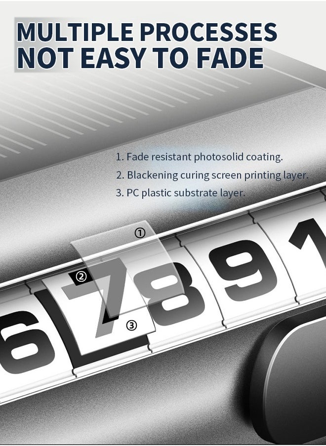 Generic - Mini Parking Card Number, Adjustable Temporary Number Plate, Automatic Night Glow, Suitable for All Cars - Image 1