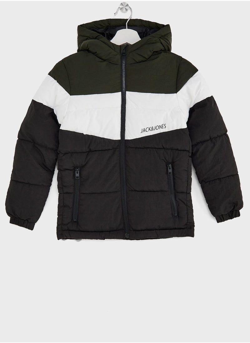 Jack & Jones Junior - Youth Color Block Puffer Jacket - Image 1