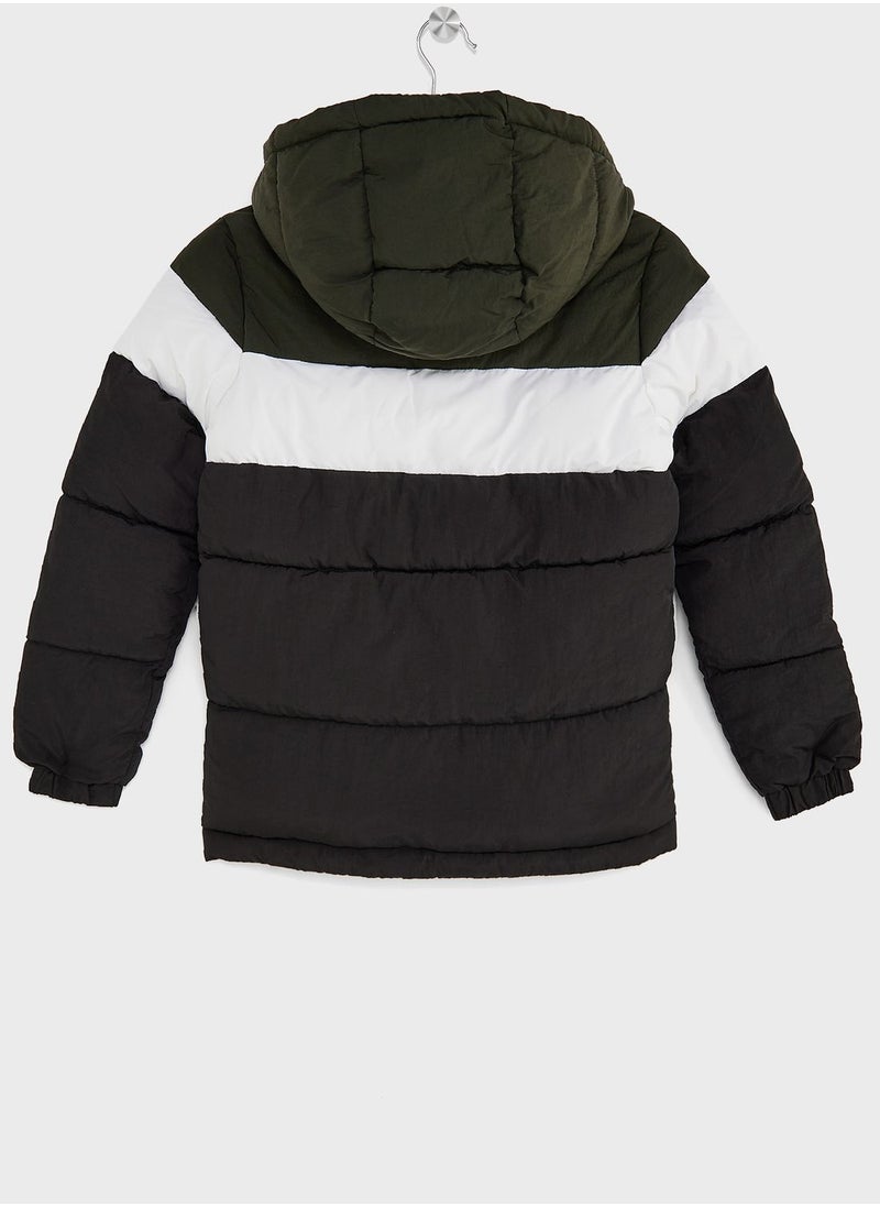 Jack & Jones Junior - Youth Color Block Puffer Jacket - Image 1