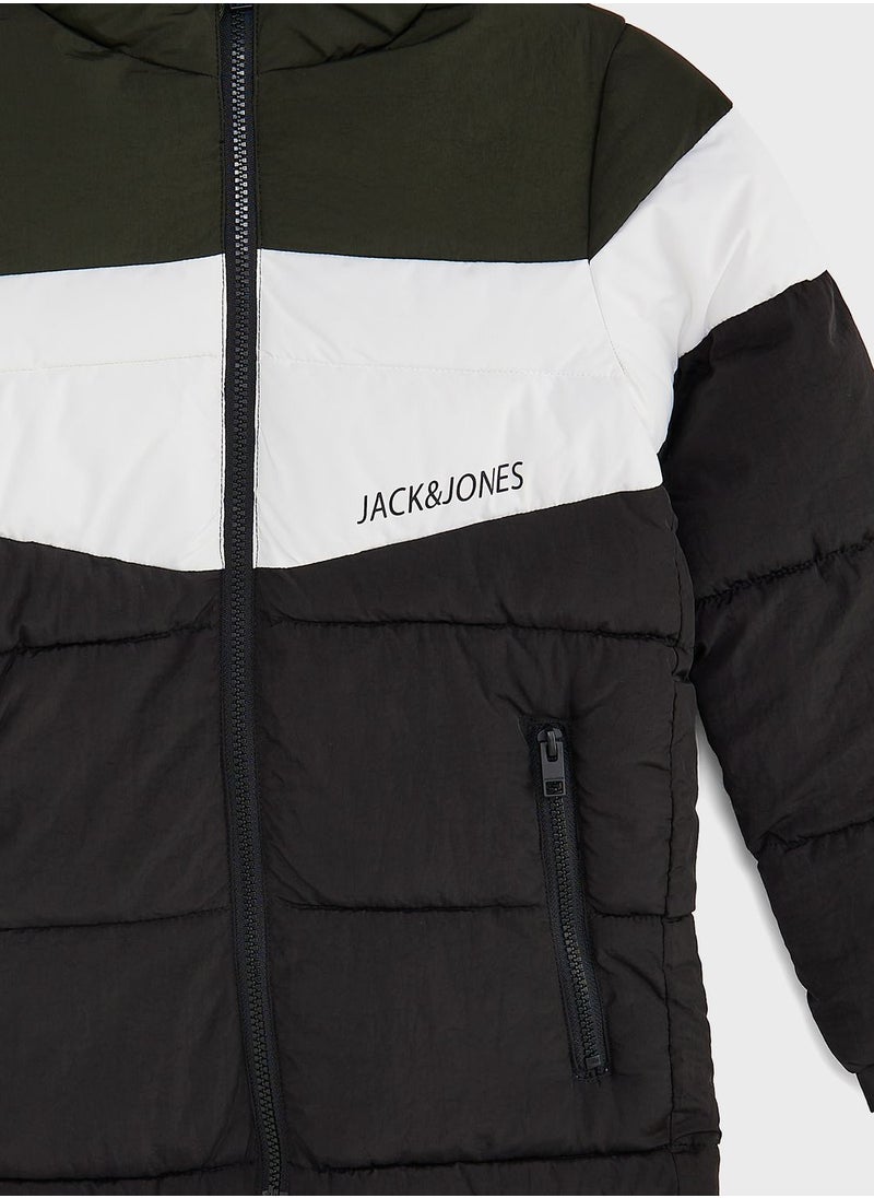 Jack & Jones Junior - Youth Color Block Puffer Jacket - Image 1