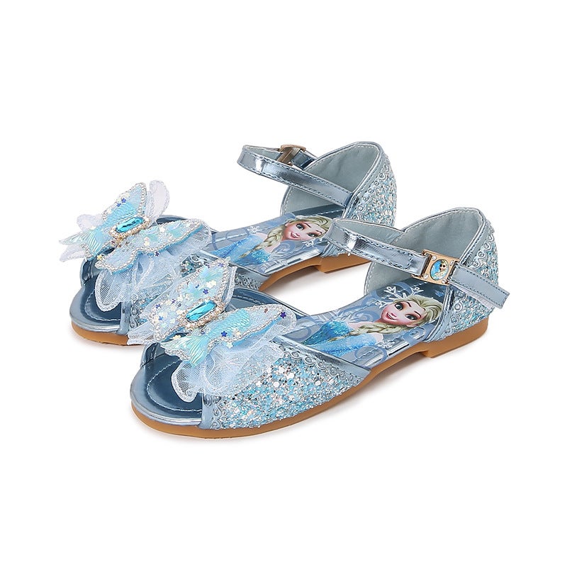 Girls Mermaid Sandals 2024 Summer Princess Shoes Blue