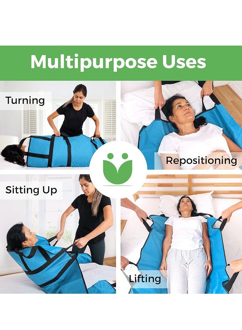 Generic Patient Lift Mattress  - Lift Blanket for Bed Positioning and Lifting - For Bariatric, Nursing, Custodial, Elderly, Handicapped, Total Body and Bedridden Reusable and Washable  - Image 2