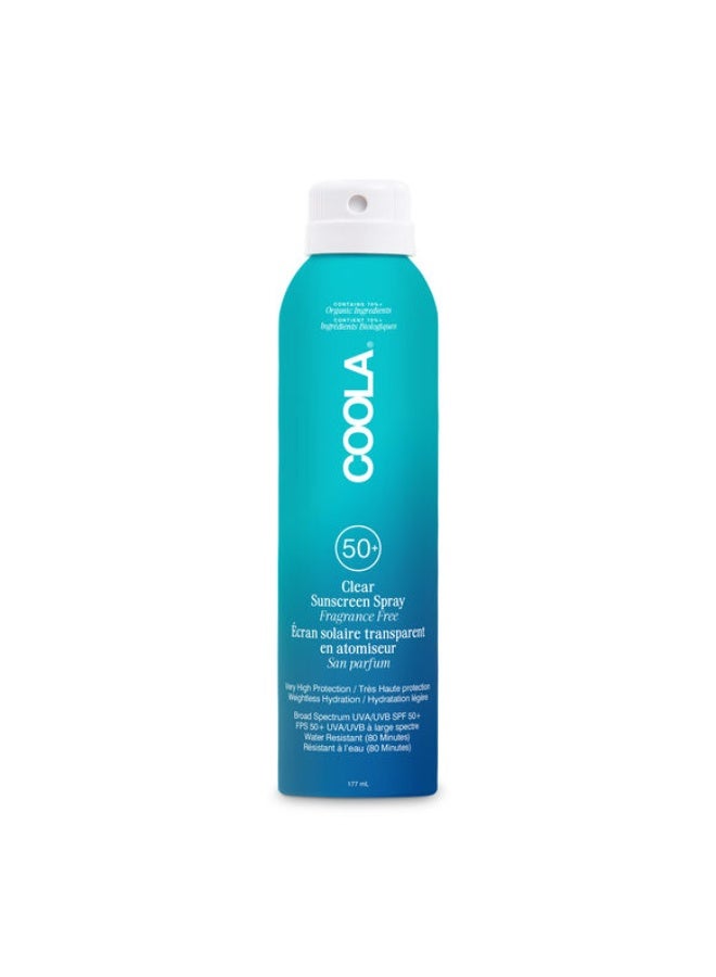 Coola Classic Body Organic Sunscreen Spray SPF 50 Fragrance Free  177ML - Image 1
