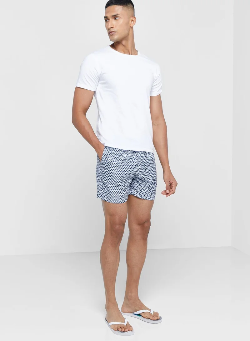 BRAVE SOUL Mens Microfibre Geo Printed Swims