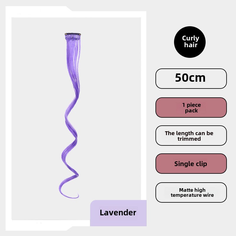 Generic Long Hair Extension Highlight Clip-On lavender 