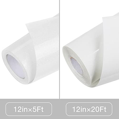 TORC White Glitter HTV Heat Transfer Vinyl Roll 12 inch x 5 ft Iron on Vinyl for T Shirts Crafts - Image 3