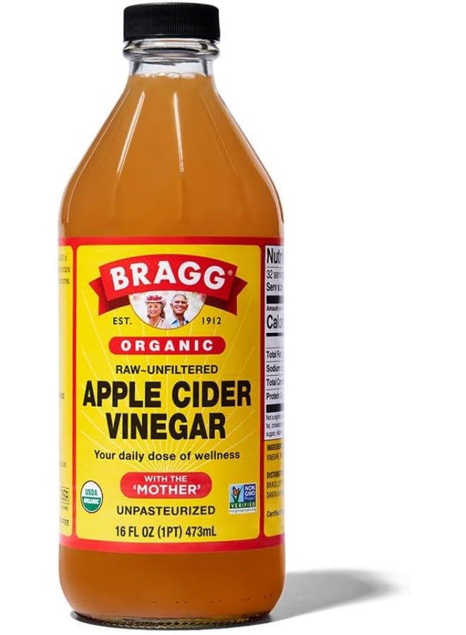 Bragg Organic Apple Cider Vinegar with Mother, Raw & Unfiltered, 473ml - Image 2