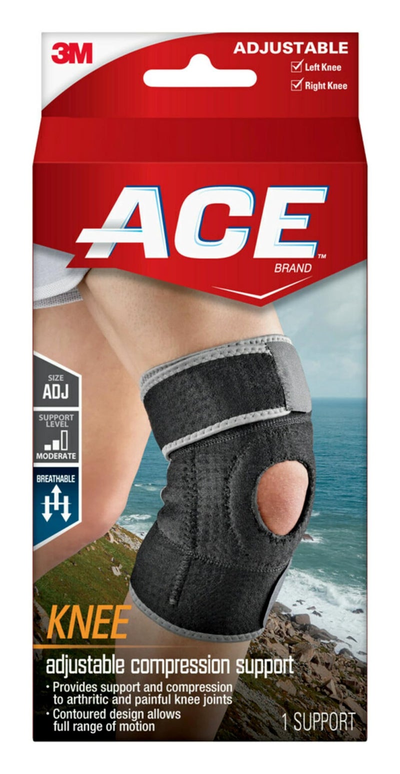 ACE Brand Adjustable Compression Knee Support, Moderate Support for Weak, Sore or Injured Joints, One Size Fits Most - Image 1