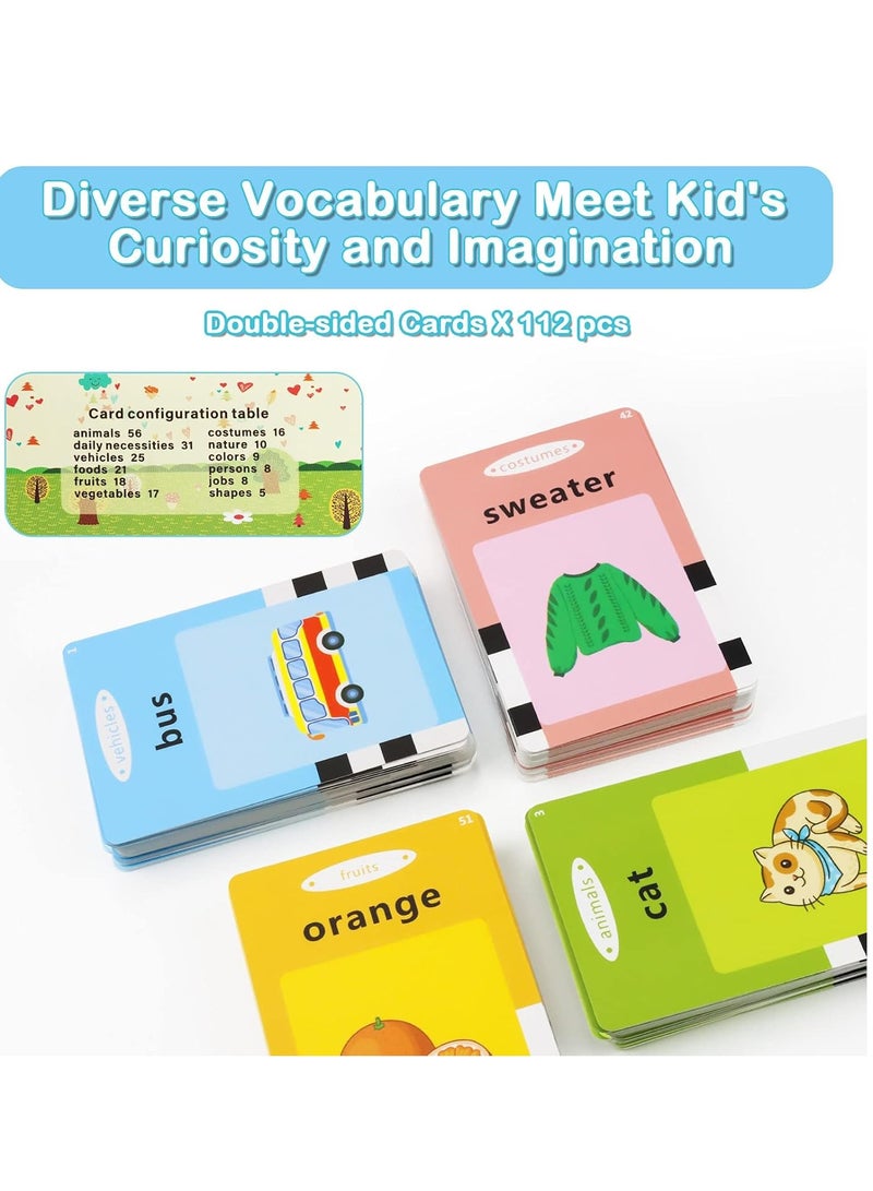 ELTRAZONE Educational Toy for Kids –Listen and Learn Literacy Audible Flash Cards for Toddlers 1-6 Years Old, Boys & Girls – 112 Double-Sided Flashcards with Blue Reader Device – Interactive Learning Tool for Early Childhood Development - Image 2