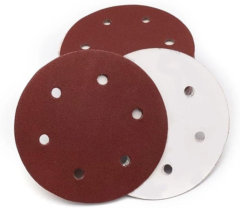 9 Inch 6 Hole Sandpaper Discs 10pcs Set Loop Backing Multiple Grits 40 For Polishing Sanding Wood Metal Car Furniture - Image 4