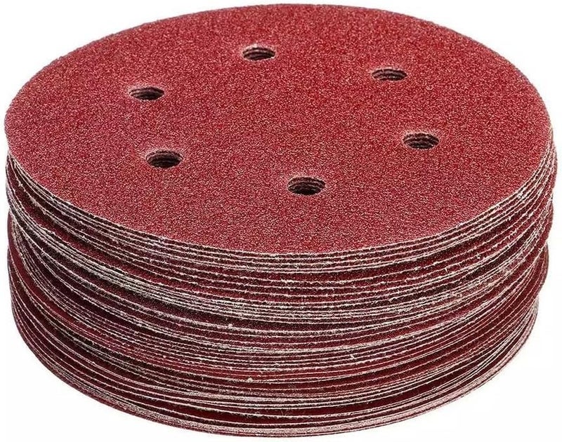 9 Inch 6 Hole Sandpaper Discs 10pcs Set Loop Backing Multiple Grits 40 For Polishing Sanding Wood Metal Car Furniture - Image 5