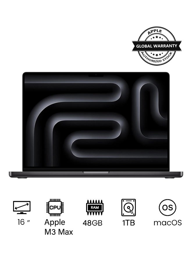 ابل  أحدث شريحة كمبيوتر محمول MacBook Pro MUW63 M3 Max لعام 2023 مع وحدة معالجة مركزية 16 نواة، ووحدة معالجة رسومات 40 نواة: شاشة Liquid Retina XDR مقاس 16.2 بوصة، وذاكرة موحدة سعة 48 جيجابايت، وتخزين SSD سعة 1 تيرابايت، وتعمل مع iPhone/iPad - Image 1