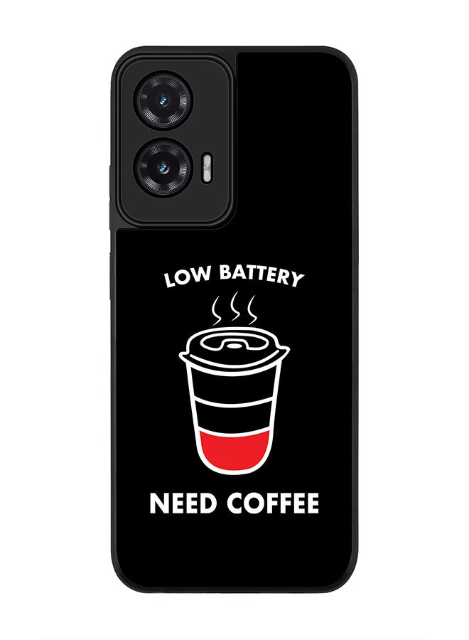 Stylizedd For Motorola Moto G35 Case,Slim fit Camera Protection, Shockproof Thin Phone cover  - Low battery need coffee