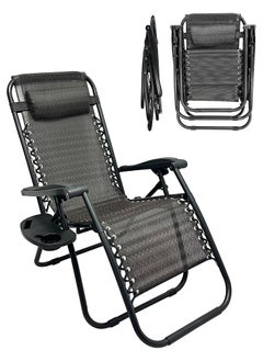 RENOVO Patio Chaise Lounges Chair gravity chair with adjustable backrest and footrest Sunlounger for Poolside Backyard and Beach  - Image 1